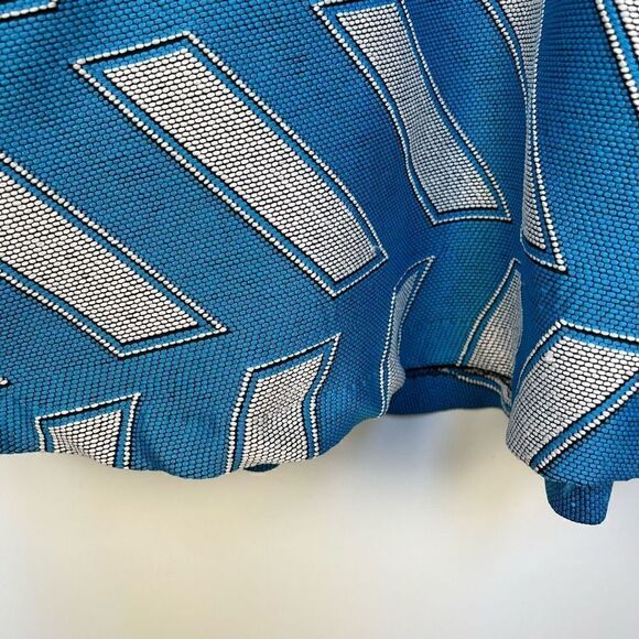 Opening Ceremony Fit & Flare Sleeveless Mini Dress Blue White Pattern women’s L - Picture 9 of 15